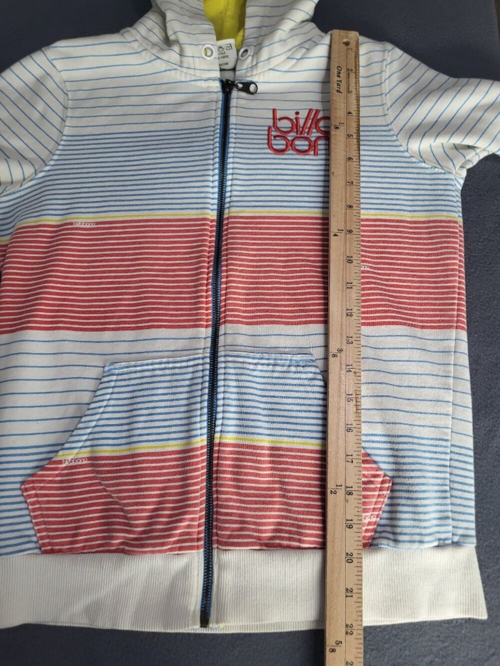 Y2k Vintage Billabong Striped Zip Hoodie Beach Surf Grunge Summer SZ M - Picture 5 of 8